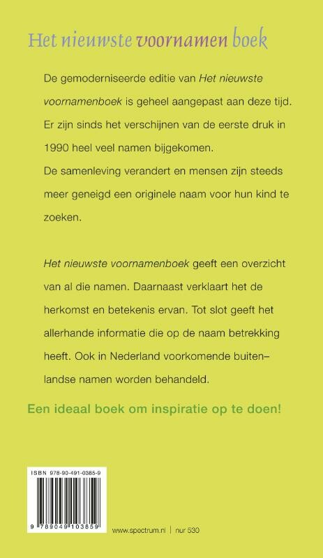 Het nieuwste voornamenboek achterkant