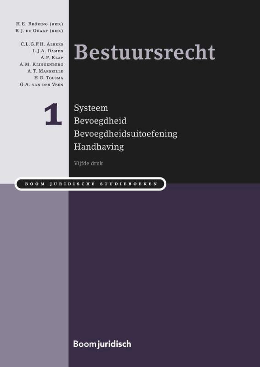 boekenbalie_9789462901827_cover Bestuursrecht / deel I systeem, bevoegdheid, bevoegdheidsuitvoering en handhaving / Boom Juridische studieboeken