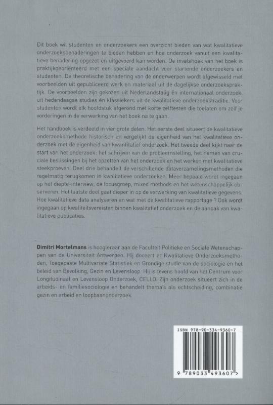 Handboek kwalitatieve onderzoeksmethoden Handboek kwalitatieve onderzoeksmethoden achterkant