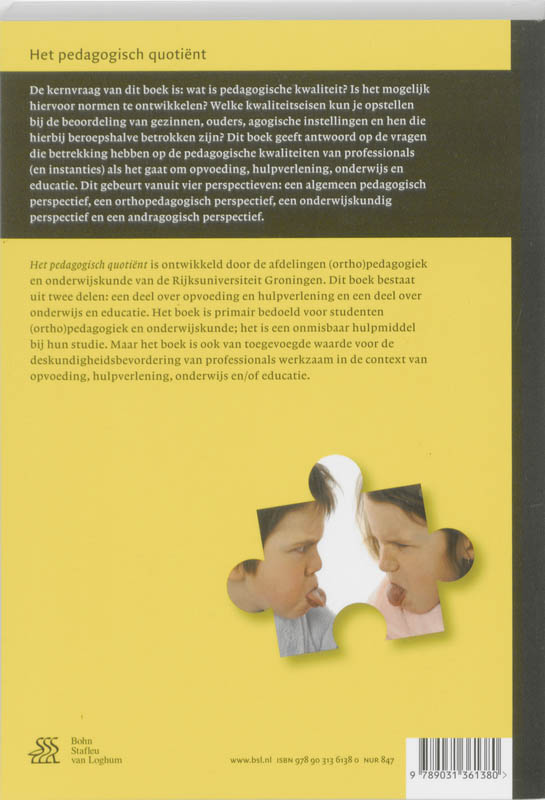 Het pedagogisch quotiënt Het pedagogisch quotiënt achterkant