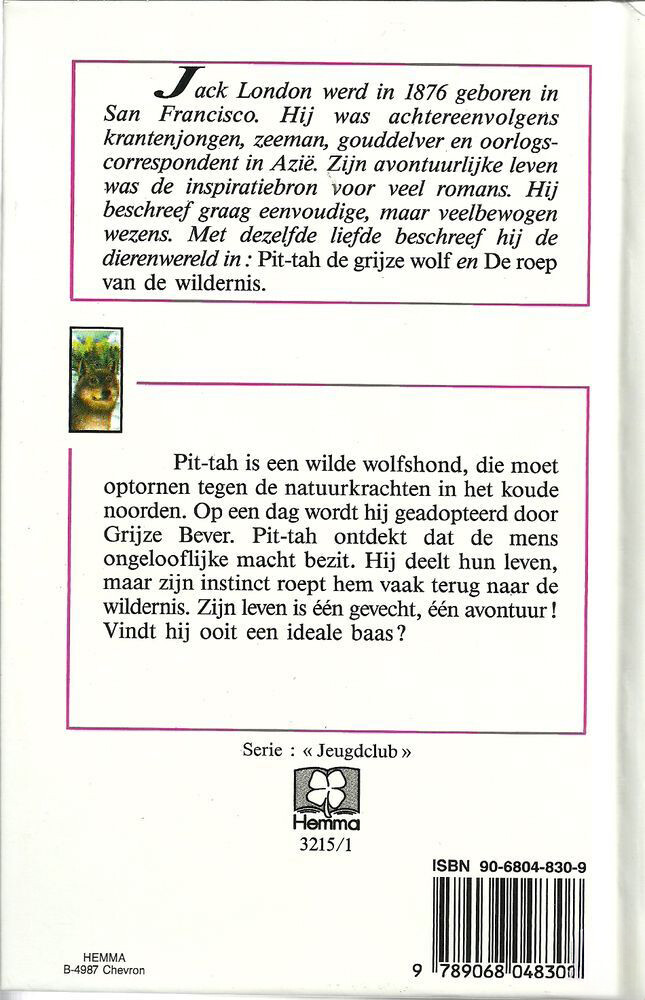 Pit-tah de grijze wolf / Jeugdclub / 3215-1 achterkant