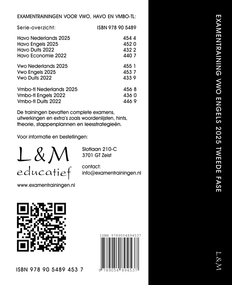 Examentraining / Vwo Engels 2025 achterkant
