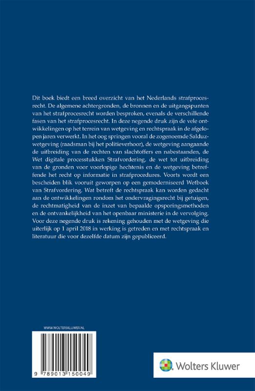 Het Nederlands strafprocesrecht Het Nederlands strafprocesrecht achterkant