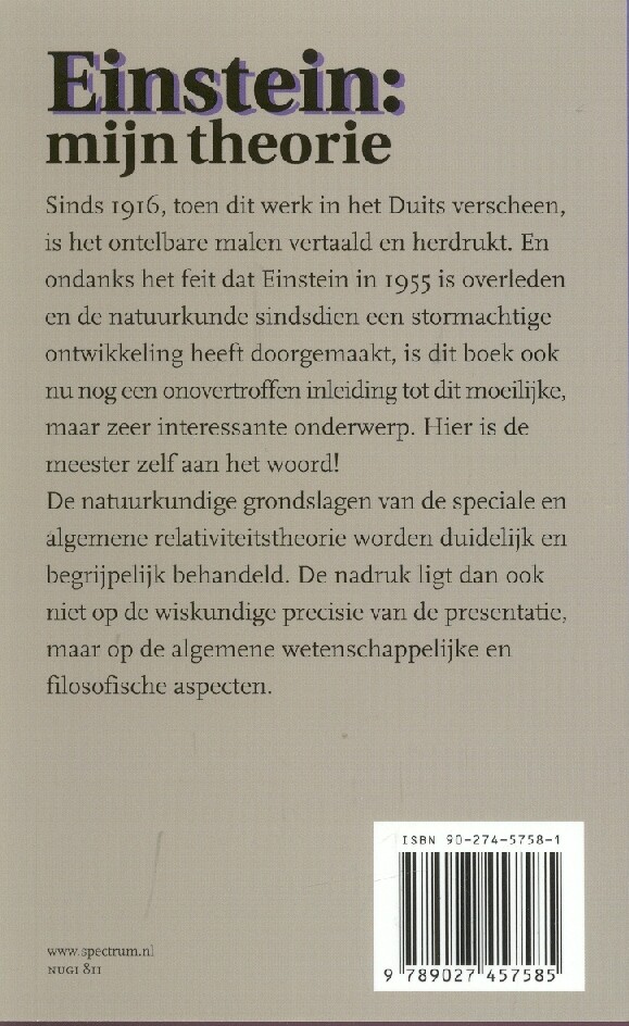 Einstein / Spectrum-boek achterkant