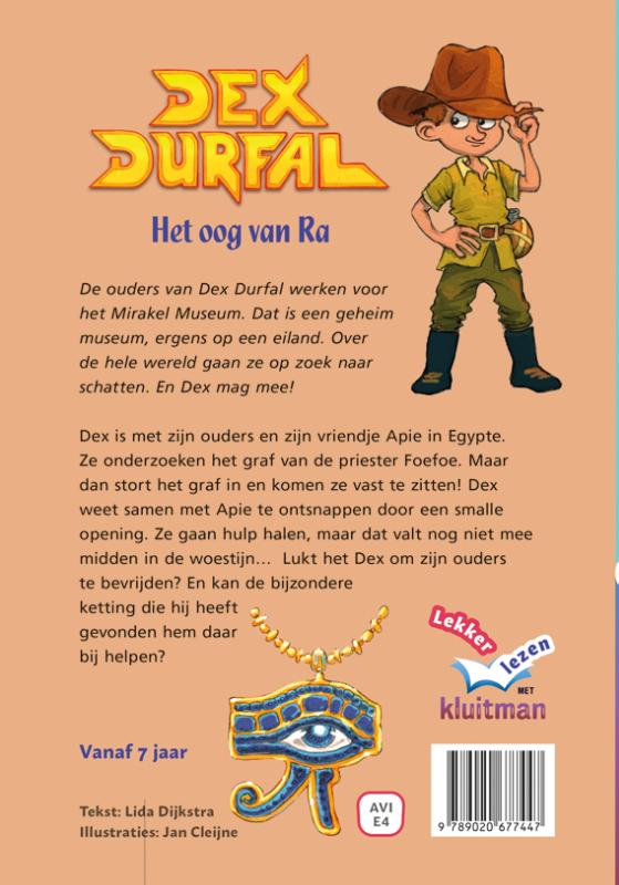 Dex Durfal / Het oog van Ra / Lekker lezen met Kluitman achterkant