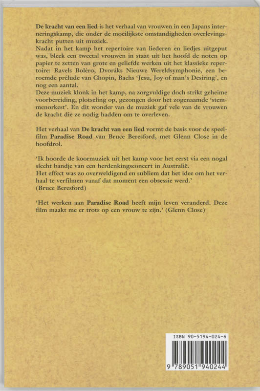 De kracht van een lied De kracht van een lied achterkant