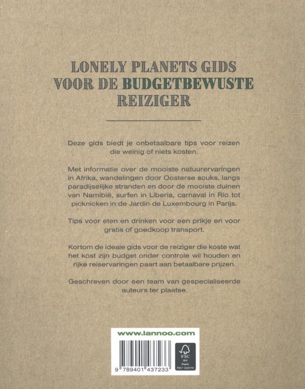 Het grote gratis op reis boek / Lonely Planet achterkant