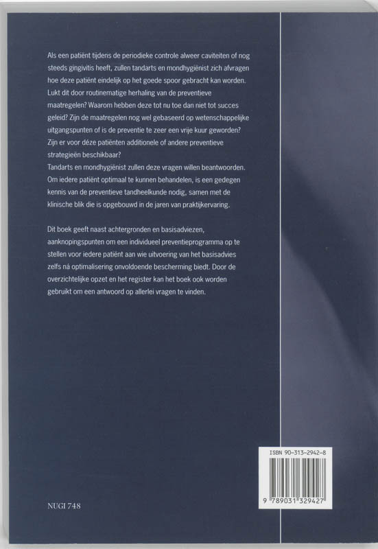 Preventieve tandheelkunde achterkant