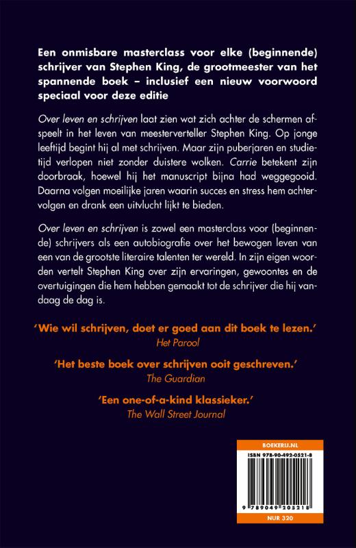 Over leven en schrijven achterkant