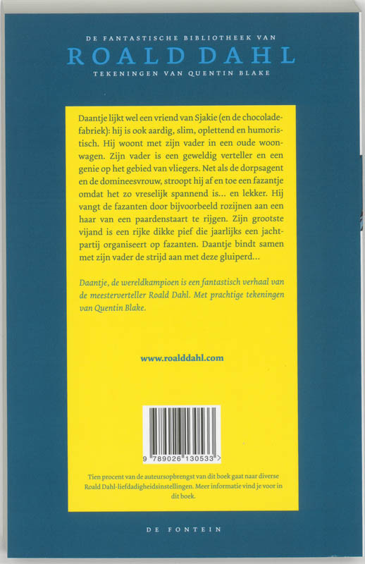 Daantje, de wereldkampioen / De fantastische bibliotheek van Roald Dahl / 3 achterkant