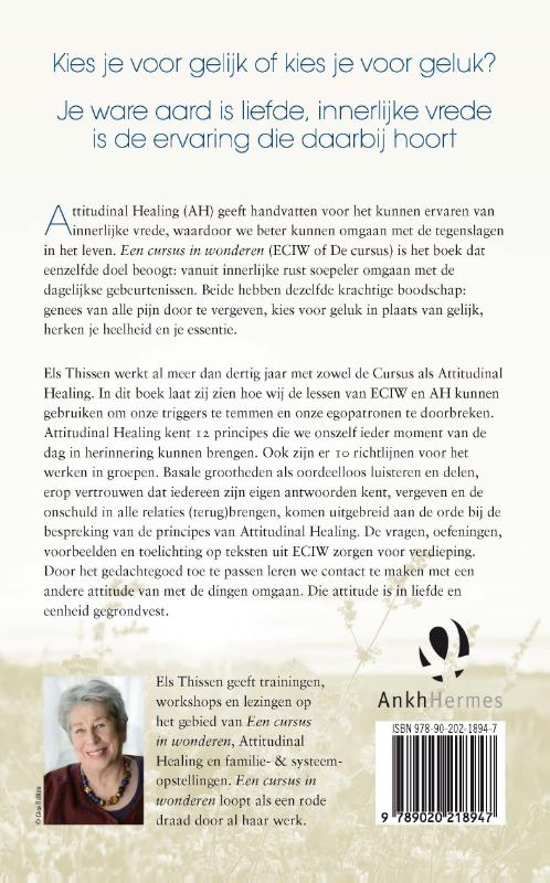 Attitudinal healing en een cursus in wonderen achterkant