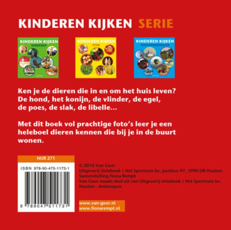 Kinderen kijken / Dieren om het huis achterkant