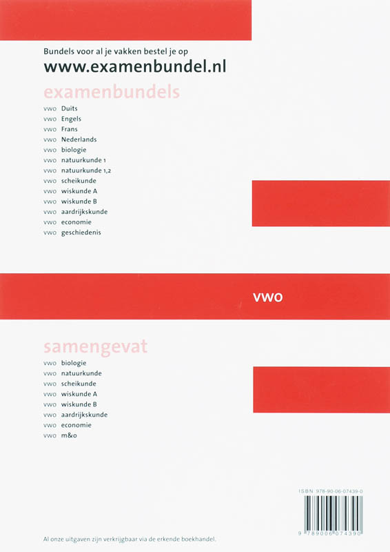 Examenbundel Biologie 2007/2008 VWO achterkant