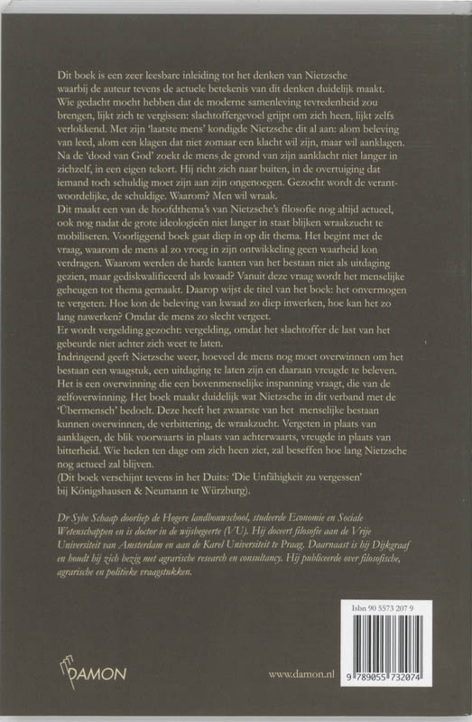 Het onvermogen te vergeten Het onvermogen te vergeten achterkant