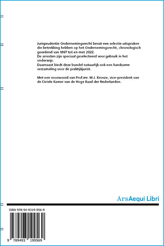 Jurisprudentie Ondernemingsrecht / 2022 / Ars Aequi Jurisprudentie achterkant