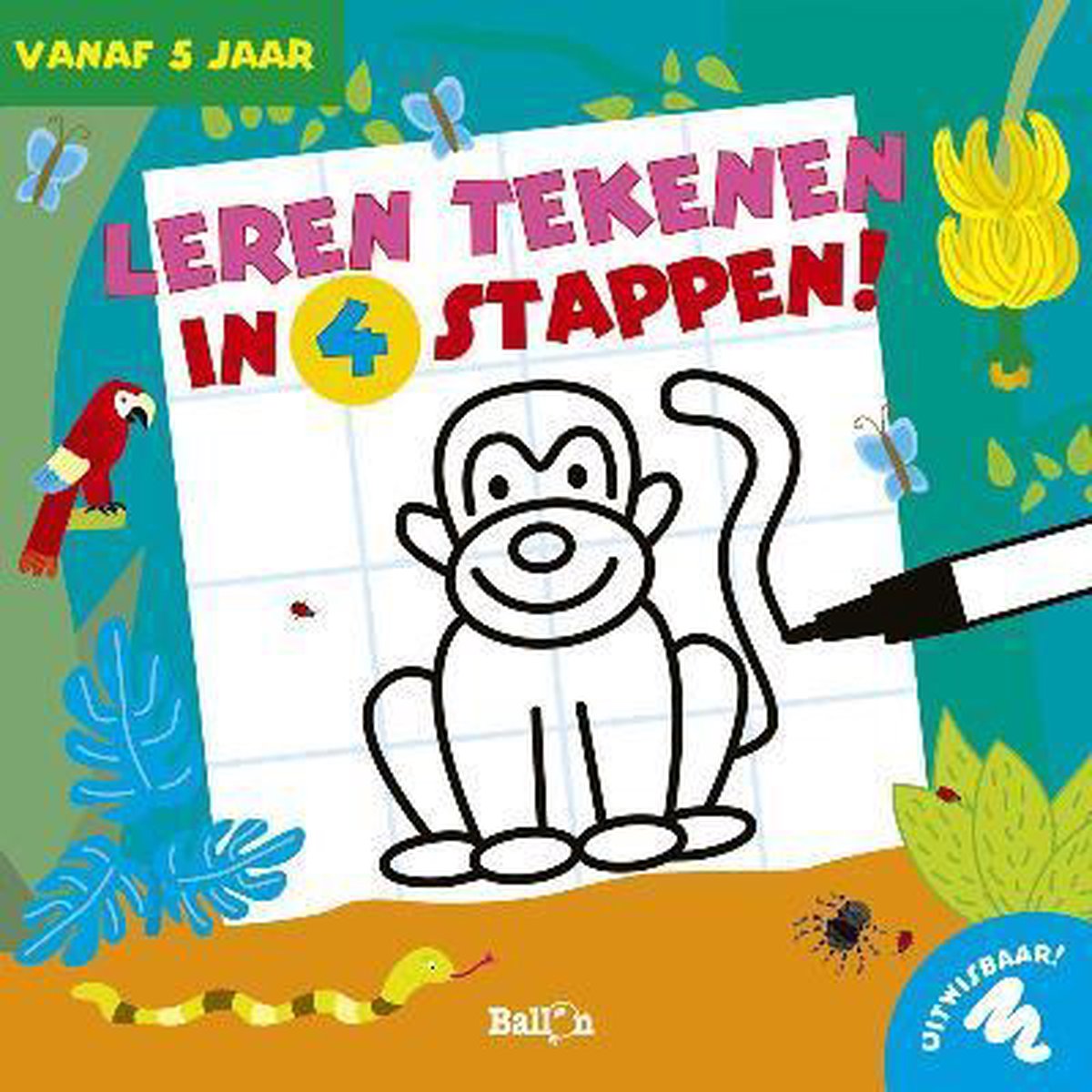 Leren Tekenen In 4 Stappen (Aap) Vanaf 5 Jaar