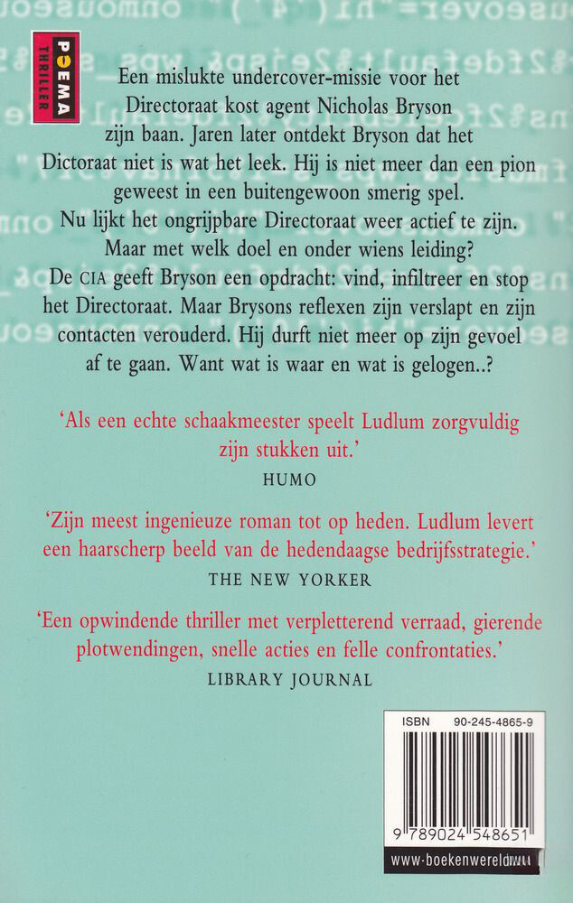 Het Prometheus project / Poema thriller achterkant