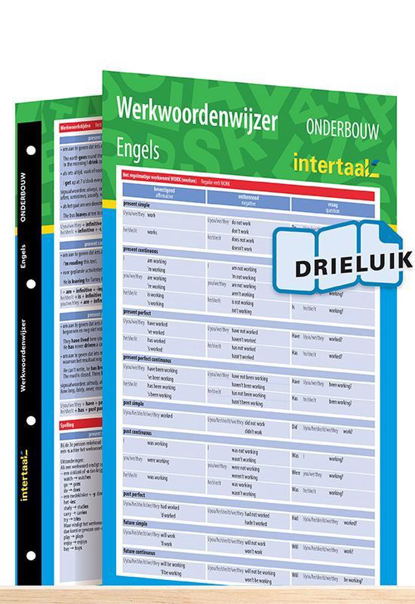 Werkwoordenwijzer Engels onderbouw uitklapkaart