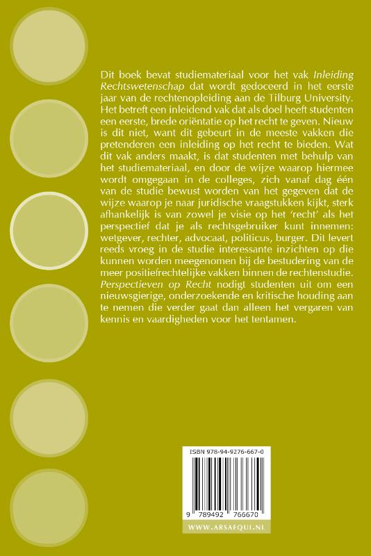 Perspectieven op recht - 6e druk / Ars Aequi Handboeken achterkant