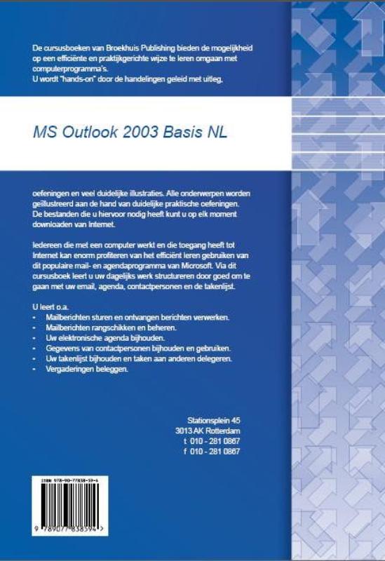 MS OUTLOOK 2003 BASIS NL achterkant