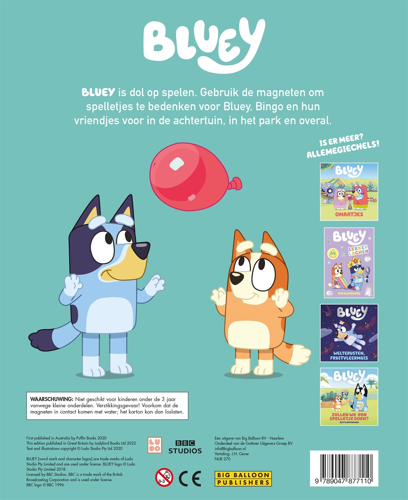 Laten we buiten spelen! / Bluey achterkant