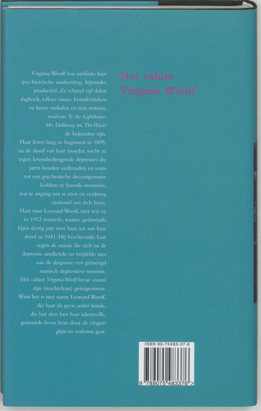 Het cahier Virginia Woolf / Bipolaire cahiers / 2 achterkant