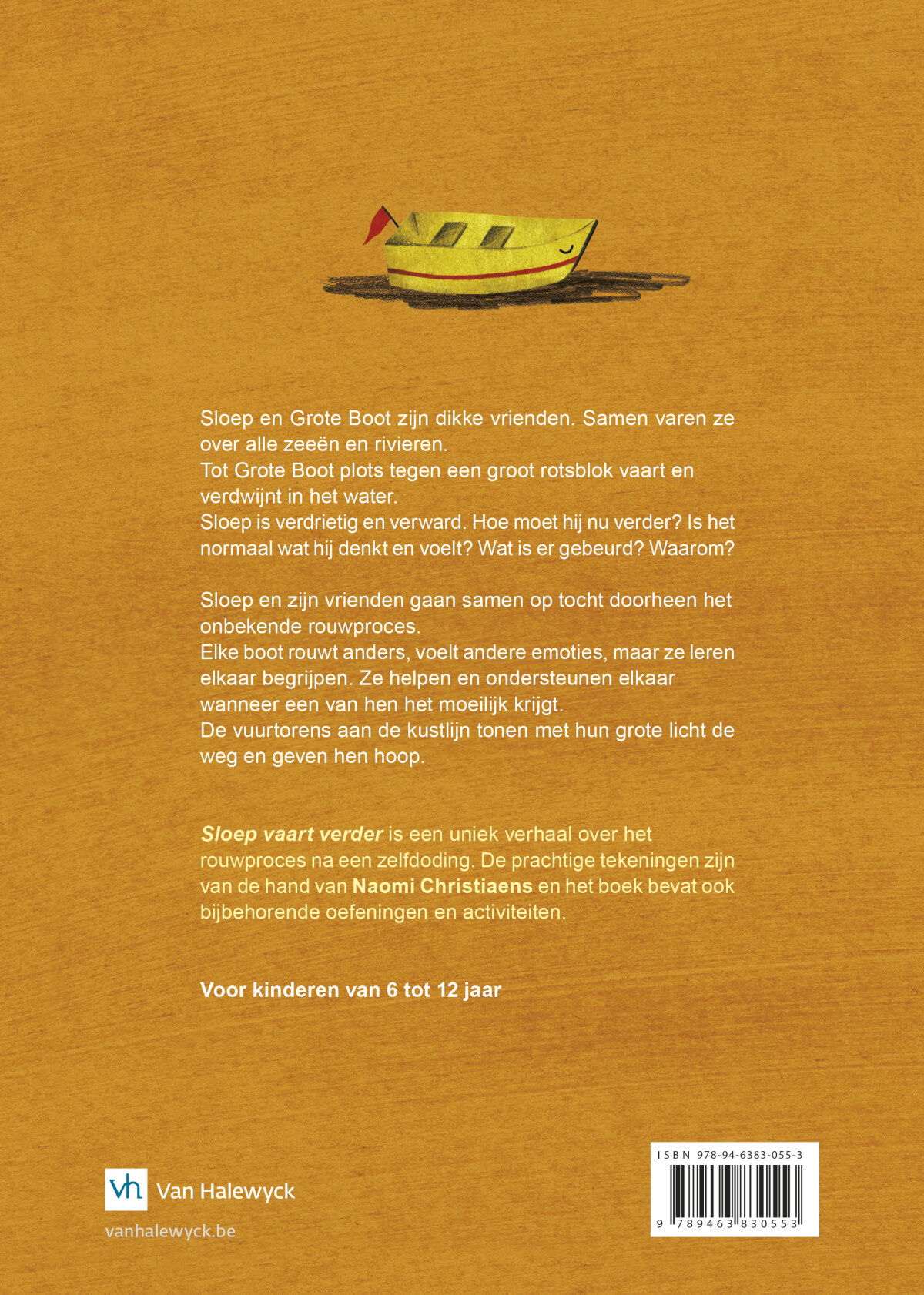 Sloep vaart verder achterkant