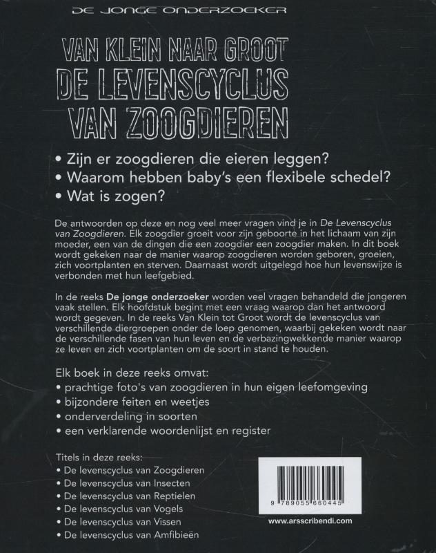 De levenscyclus van zoogdieren / Van klein naar groot achterkant