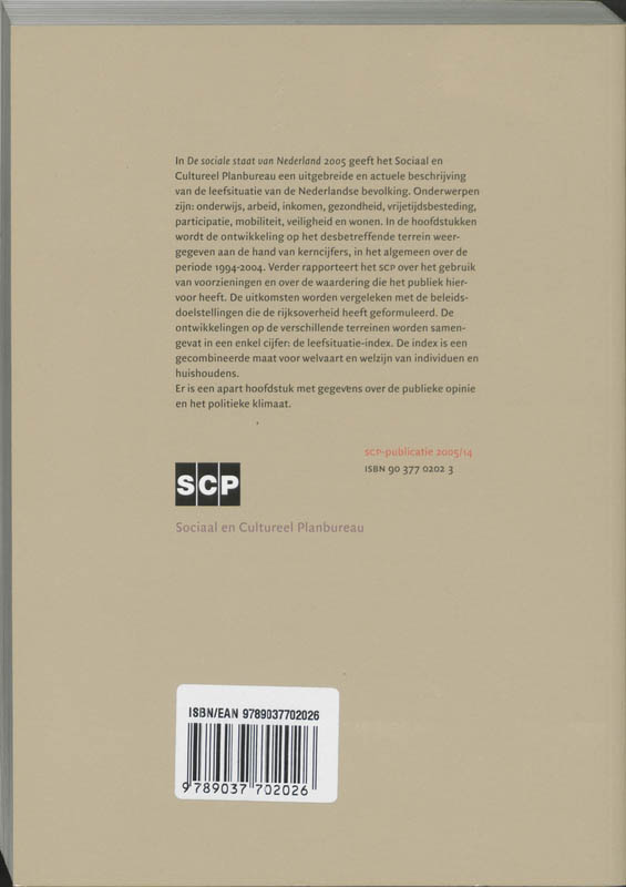 De sociale staat van Nederland 2005 achterkant