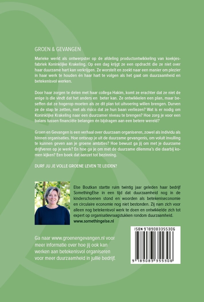 Groen en gevangen achterkant