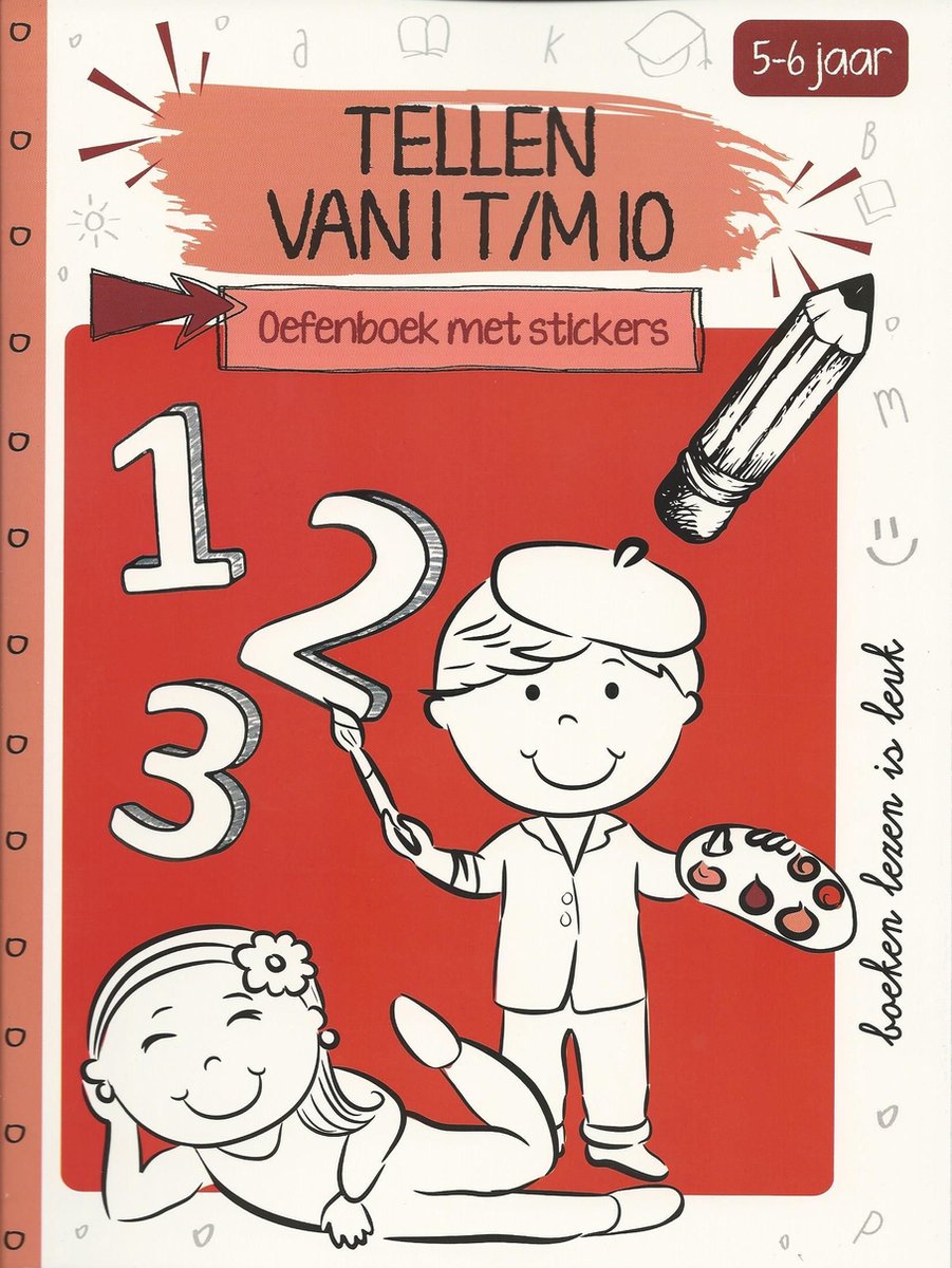Oefenboek met stickers – ik leer tellen – oefenboek – leerboek  – 1 tot 10 – oefenen met 1 2 3 – tellen voor kinderen – 5-6 jaar