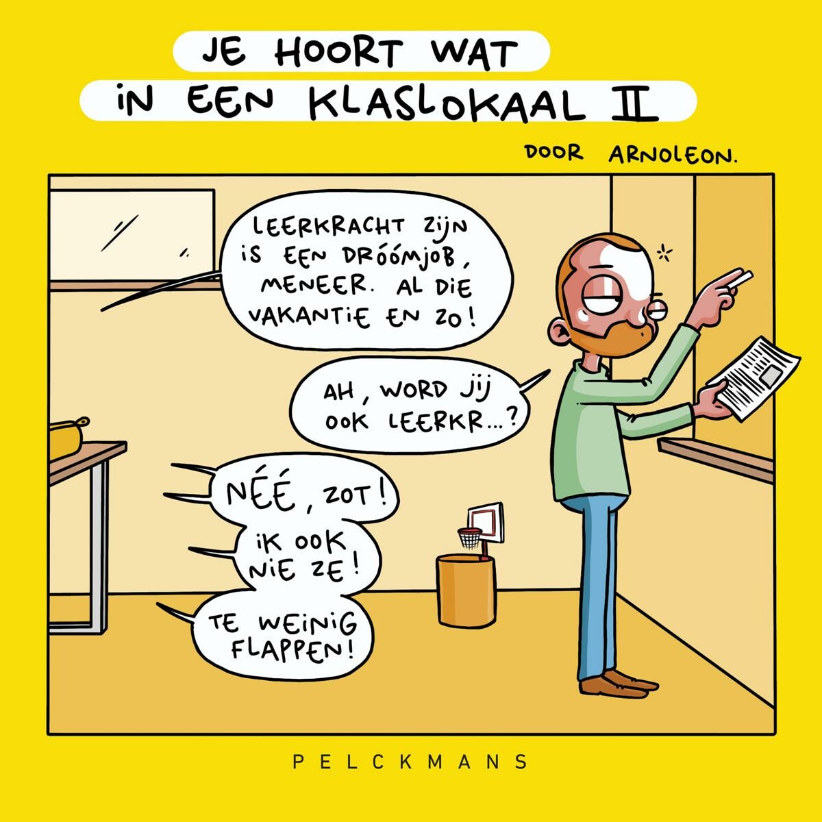 Je hoort wat in een klaslokaal