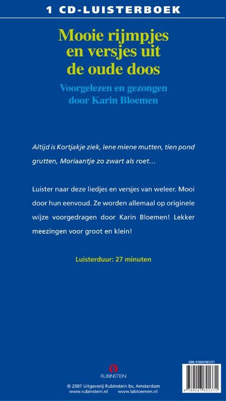 Beroemde rijmpjes en versjes uit de oude doos midprice achterkant