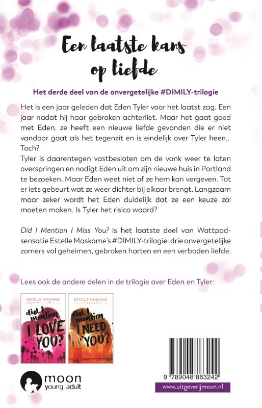 Did I mention I miss you? / DIMILY-serie / 3 achterkant
