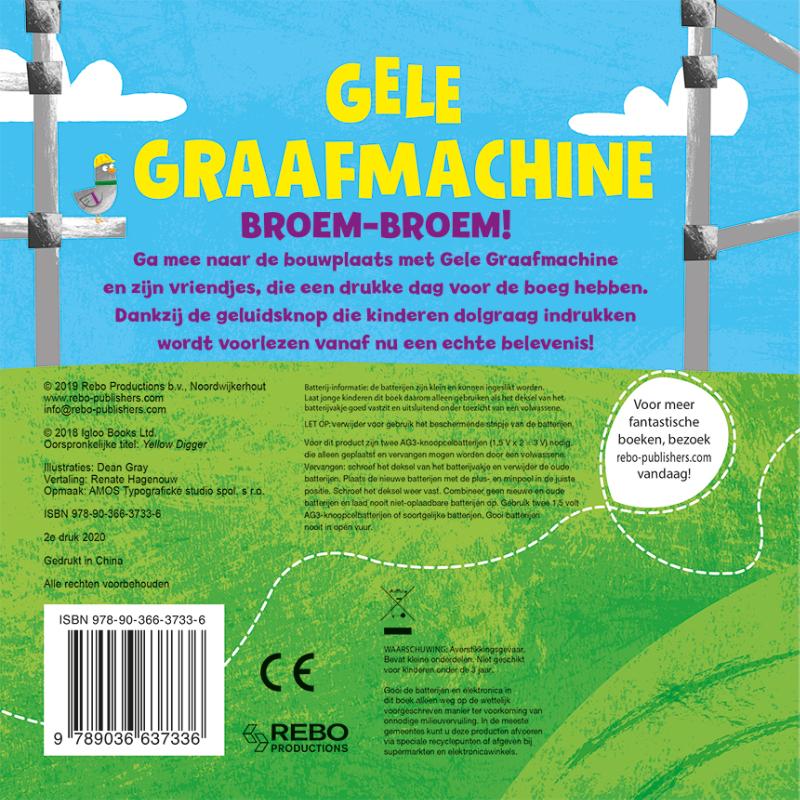 1 geluid  -   Gele graafmachine achterkant