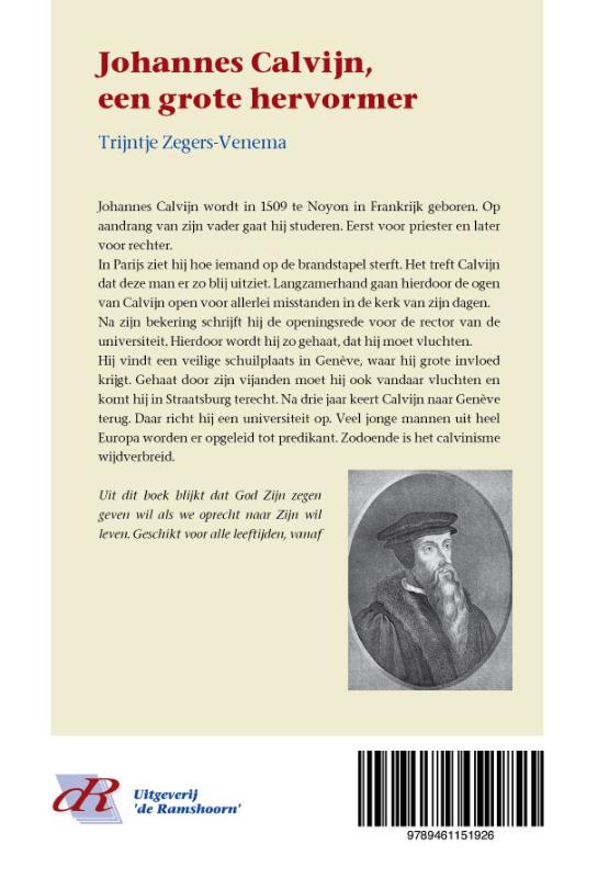Johannes Calvijn, een grote hervormer / Historische verhalen voor jong en oud / 41 achterkant