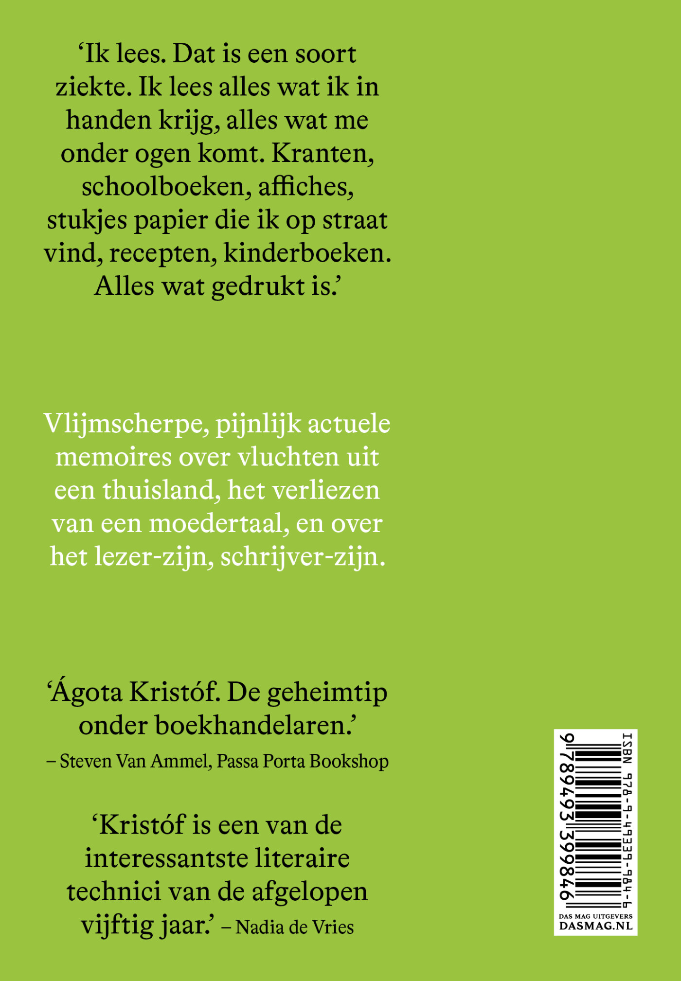 De analfabete achterkant