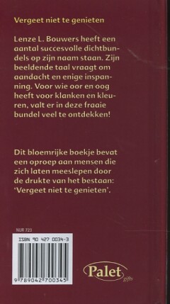 VERGEET NIET TE GENIETEN achterkant