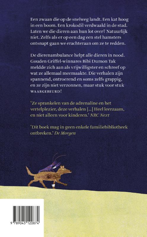 Mee met de dierenambulance achterkant