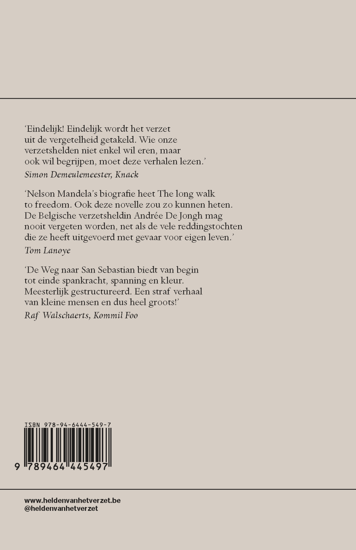 De weg naar San Sebastian / Helden van het verzet / 1 achterkant