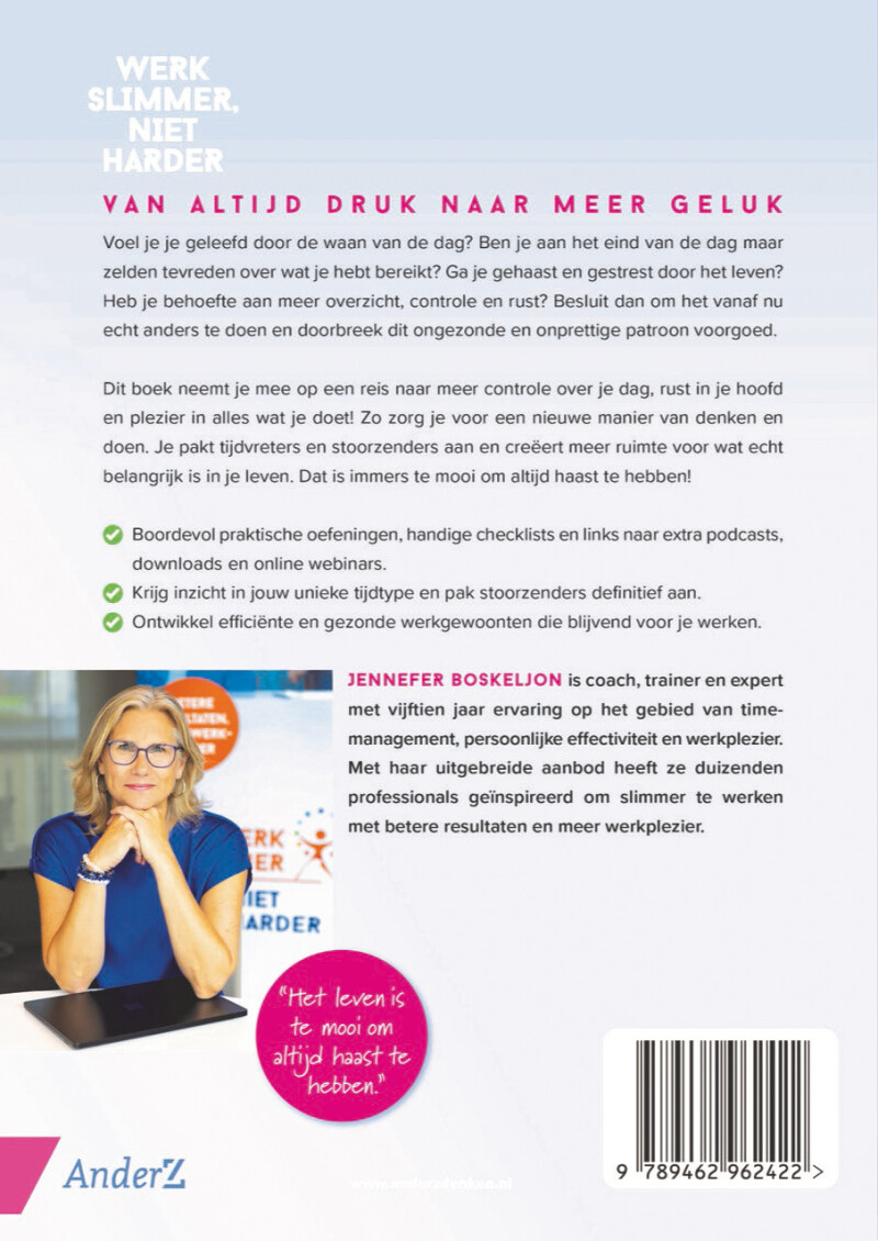 Werk slimmer, niet harder achterkant