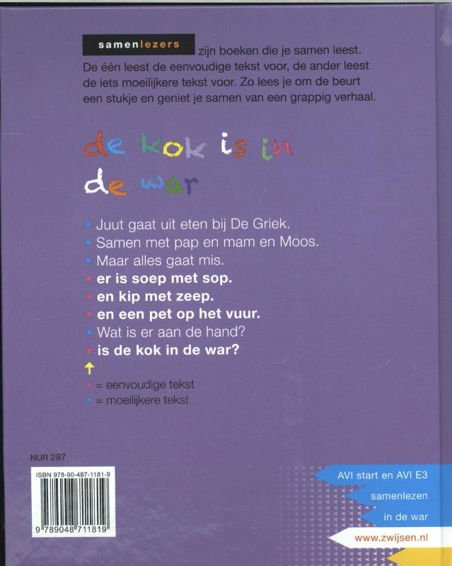 de kok is in de war / Samenlezers achterkant