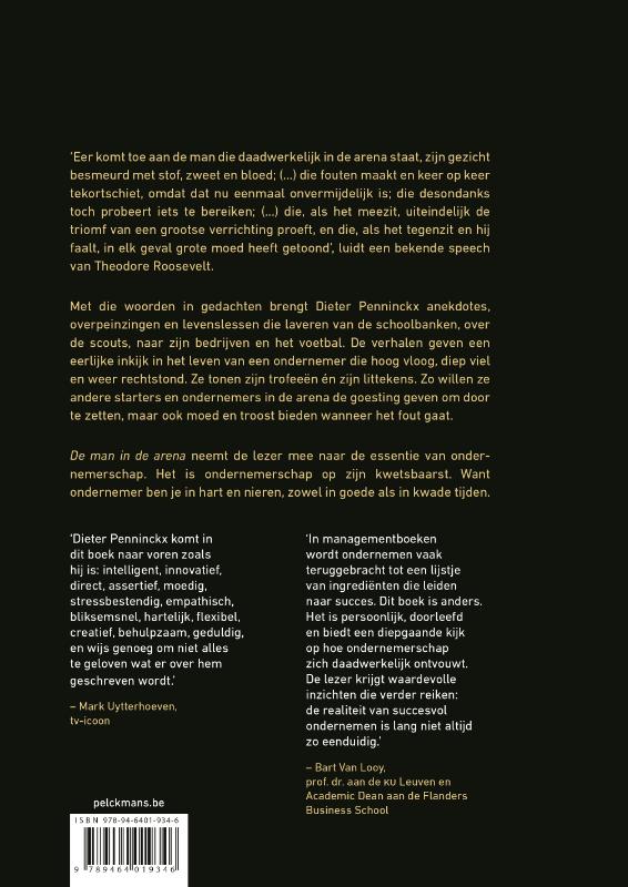 De man in de arena achterkant