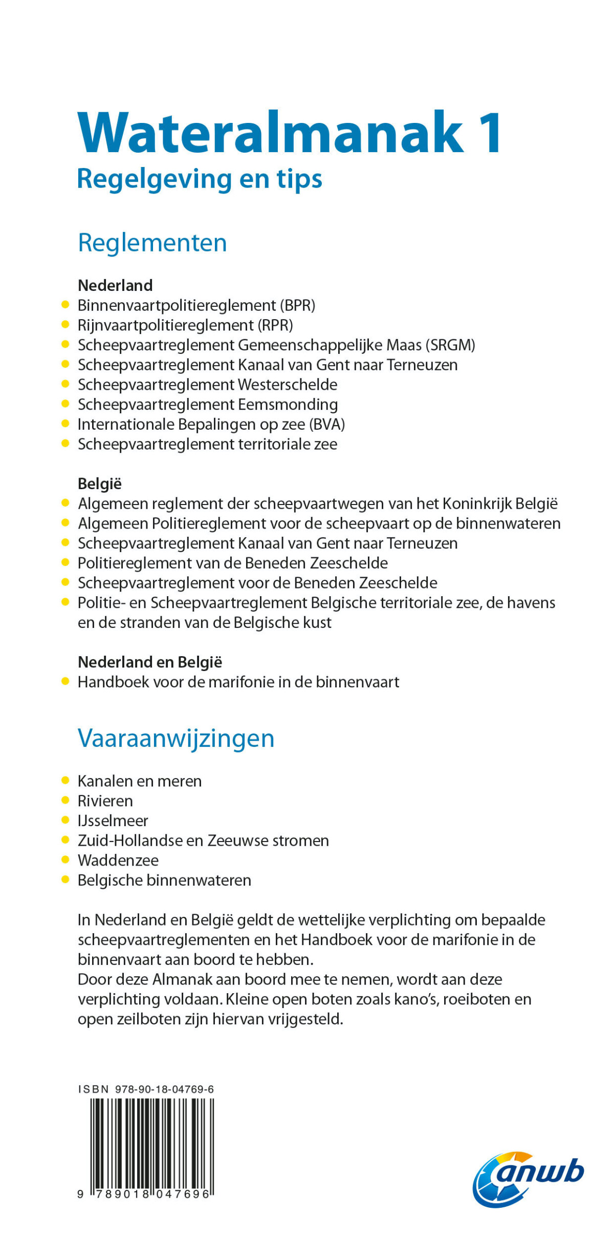 Wateralmanak / 1 2021/ 2022 / ANWB Wateralmanak achterkant
