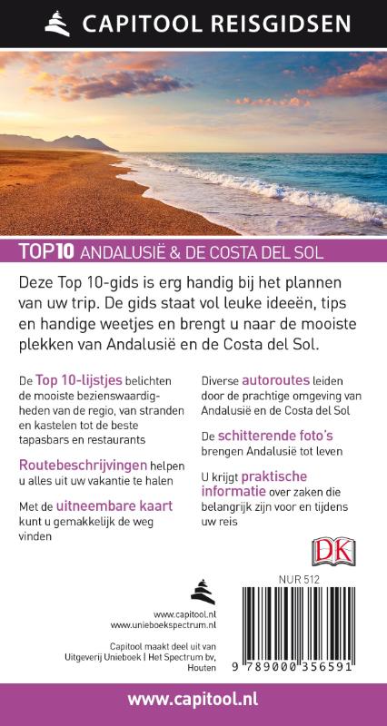 Andalusië en de Costa del Sol / Capitool Reisgidsen Top 10 achterkant