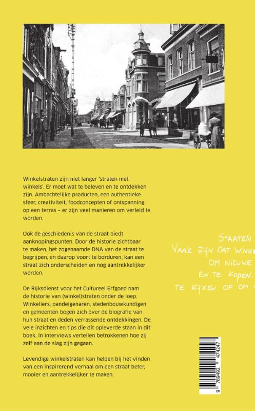 Levendige winkelstraten achterkant