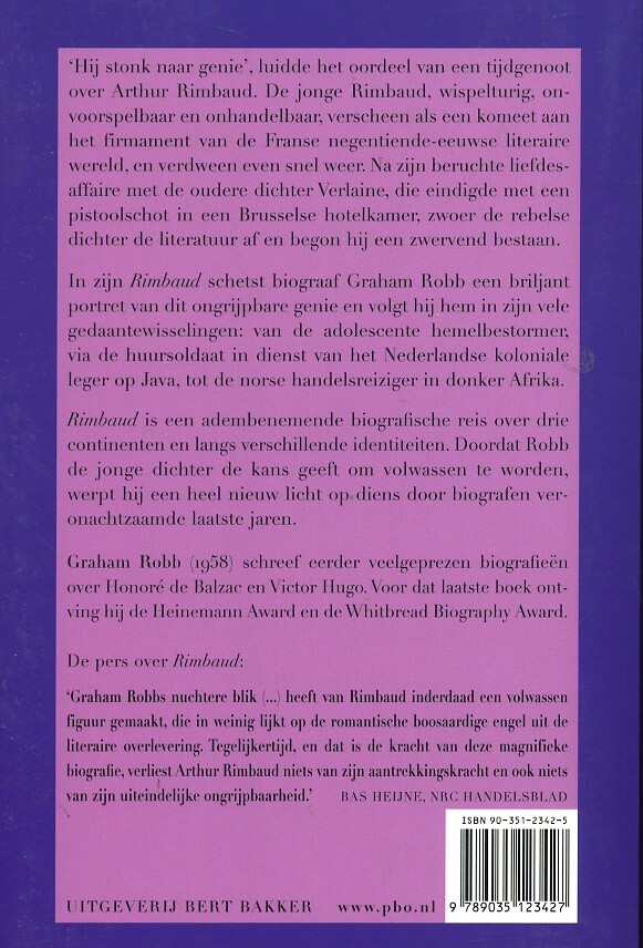 Rimbaud, de biografie achterkant