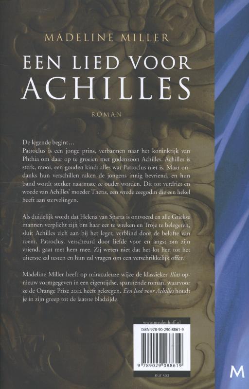 Een lied voor Achilles achterkant