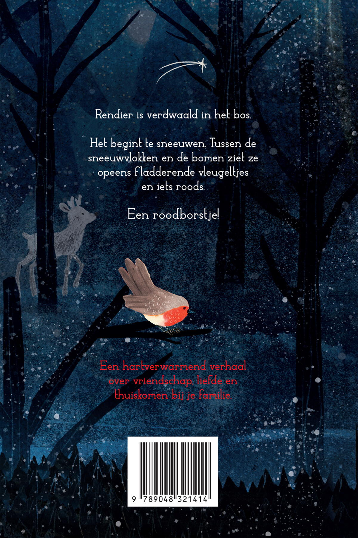 Rendier & roodborstje achterkant