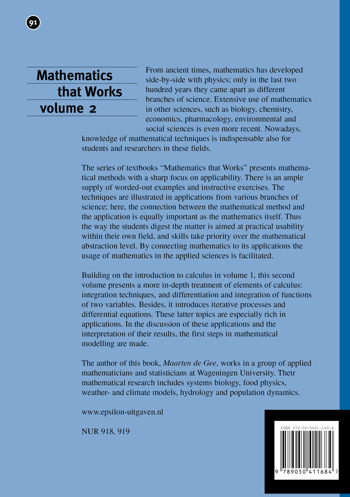 Mathematics that Works / 2 / Epsilon uitgaven / 91 achterkant